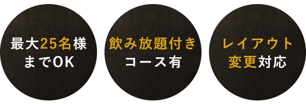 最大25名様までOK
